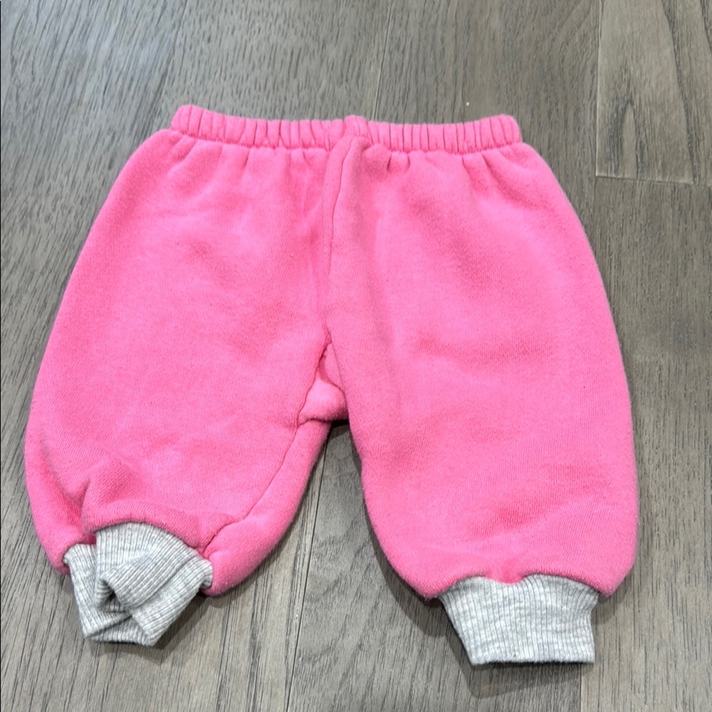 Vintage 90s Pink and Gray Jogger Sweatpants - size 12 months